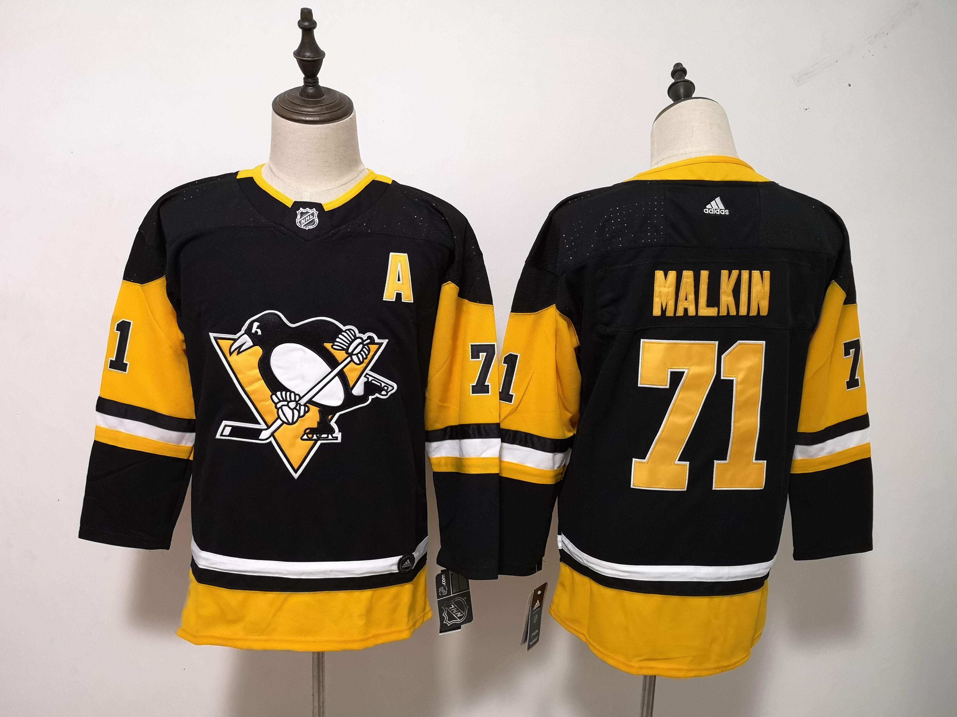 Women Pittsburgh Penguins 71 Malkin Black Hockey Stitched Adidas NHL Jerseys